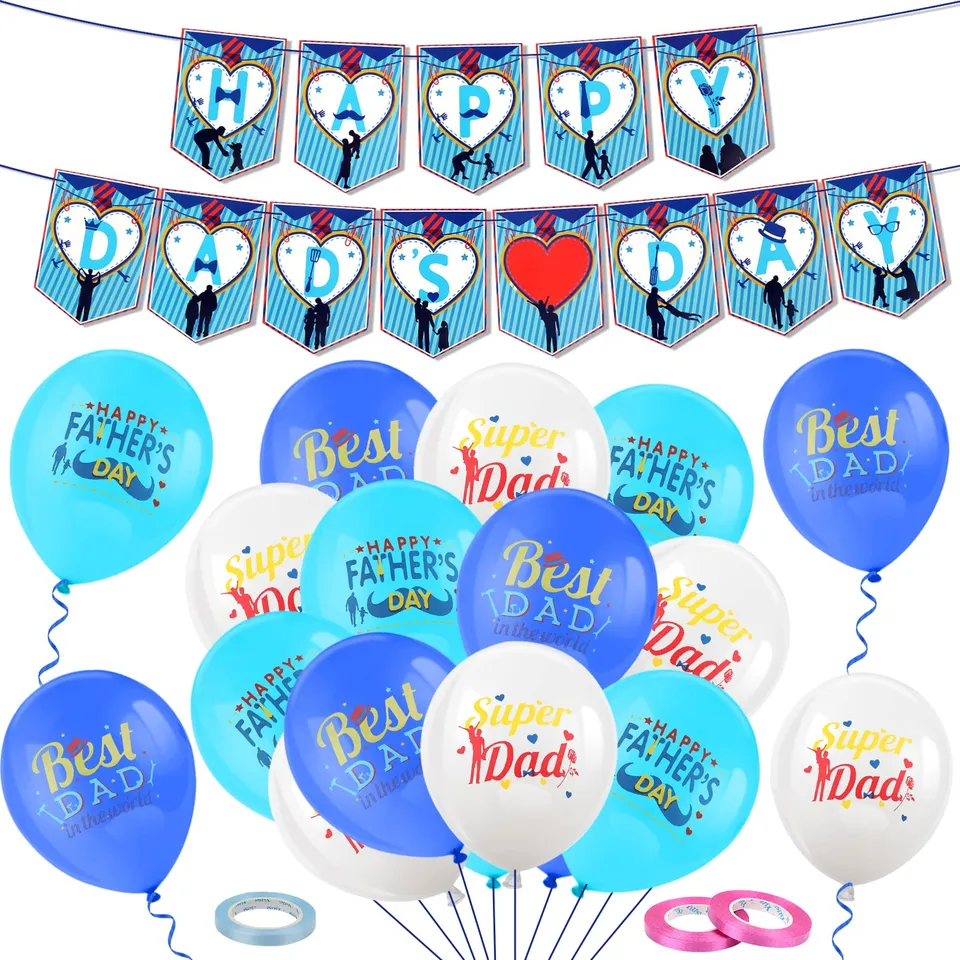 howaf-happy-dads-day-luftballons-vatertag-deko-set-blau image 1