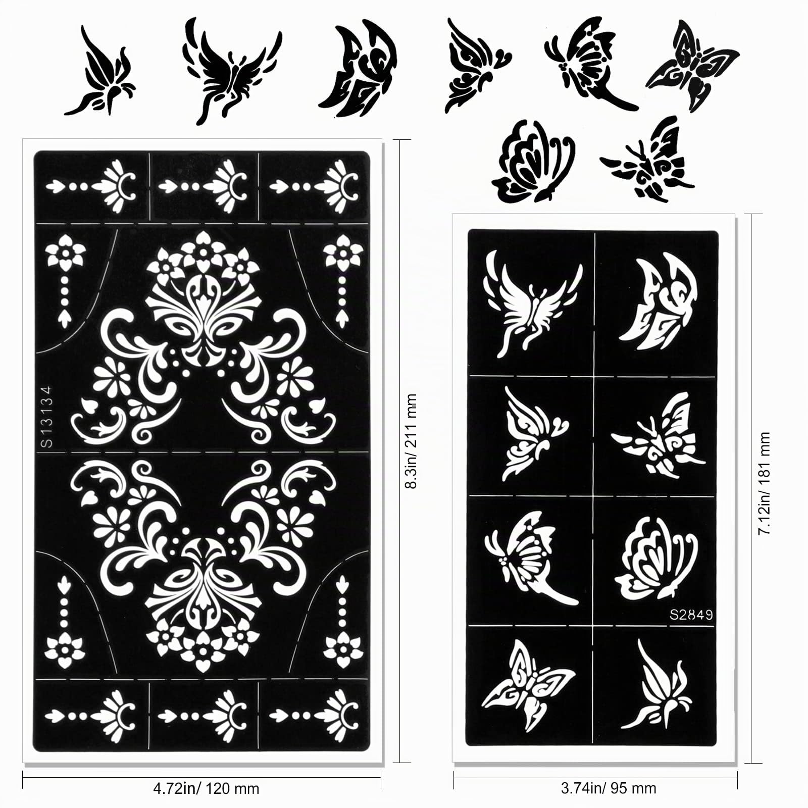 howaf-henna-schablonen-tattoo-stencil-set-a-9-blatt image 4