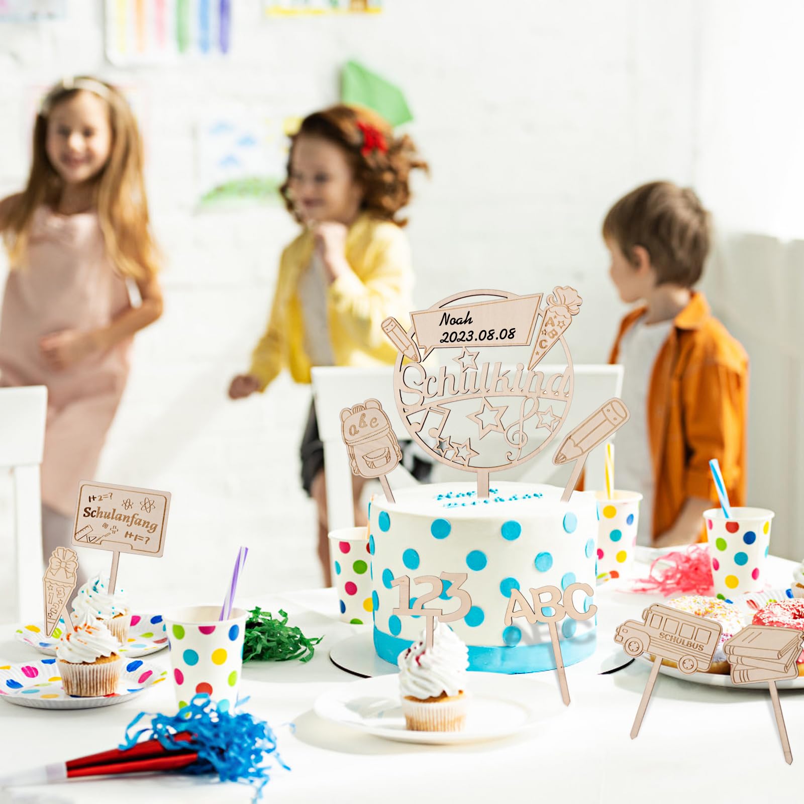 howaf-schulanfang-cake-topper-holz-9-teilig-abc image 5