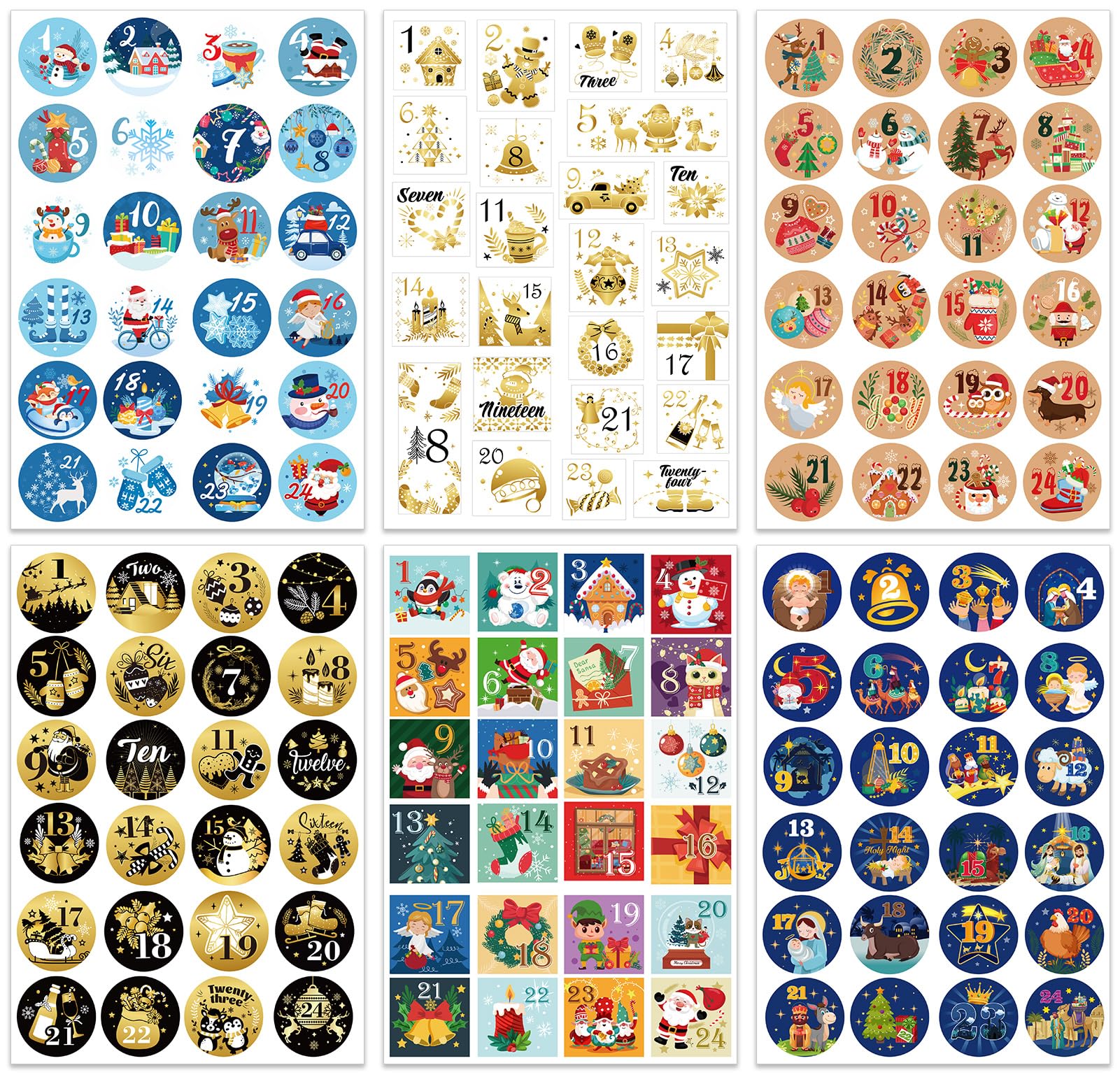 howaf-adventskalender-aufkleber-zahlen-1-24-288-st-ck-sticker image 2