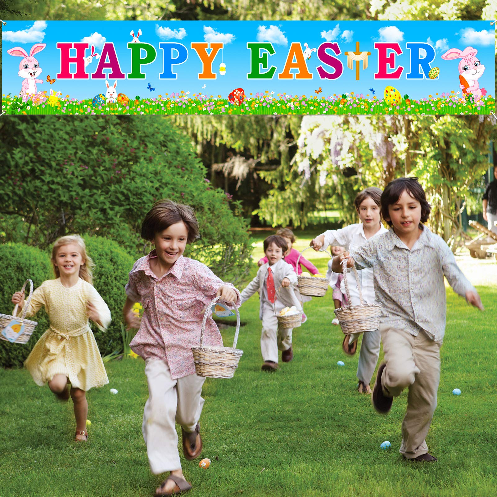 howaf-frohe-ostern-banner-stoff-180x30cm-hase-b-nder image 6