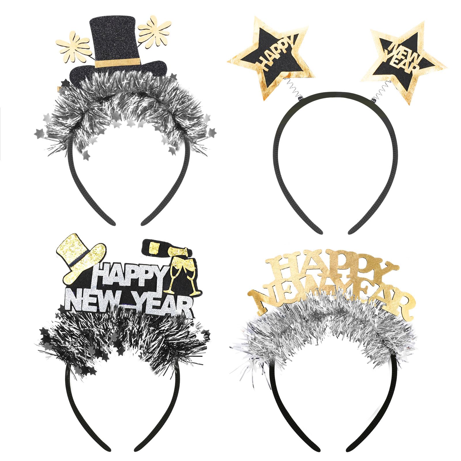 howaf-silvester-haarreif-brille-set-schwarz-gold-4tlg-2027 image 7