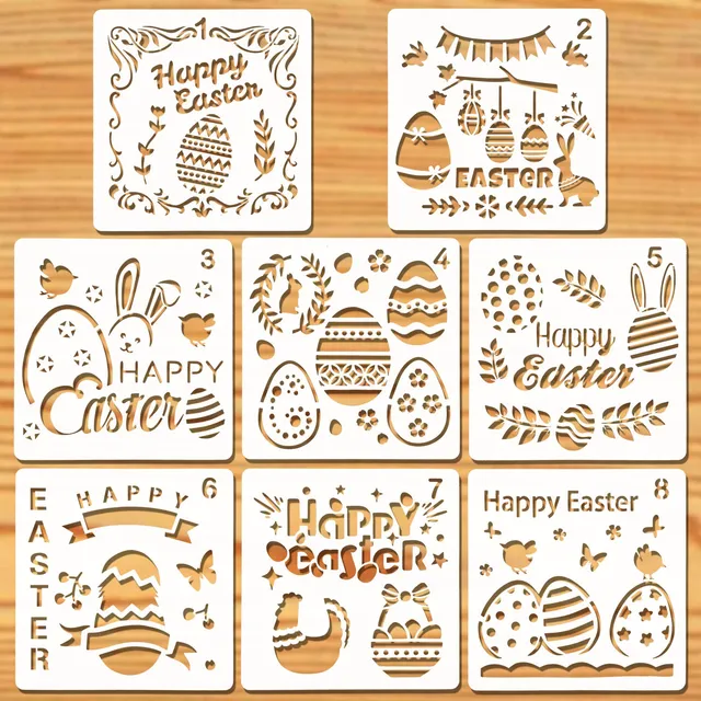howaf-ostern-schablonen-kunststoff-8er-set-hase-osterei image 1