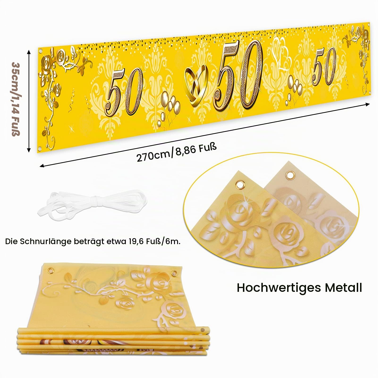 howaf-50-jubil-um-banner-goldene-hochzeit-stoff-270cm image 2