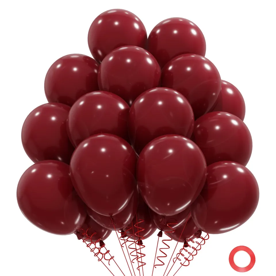 qifu-luftballons-bordeaux-50-st-ck-12-zoll-weinrot-latex image 1