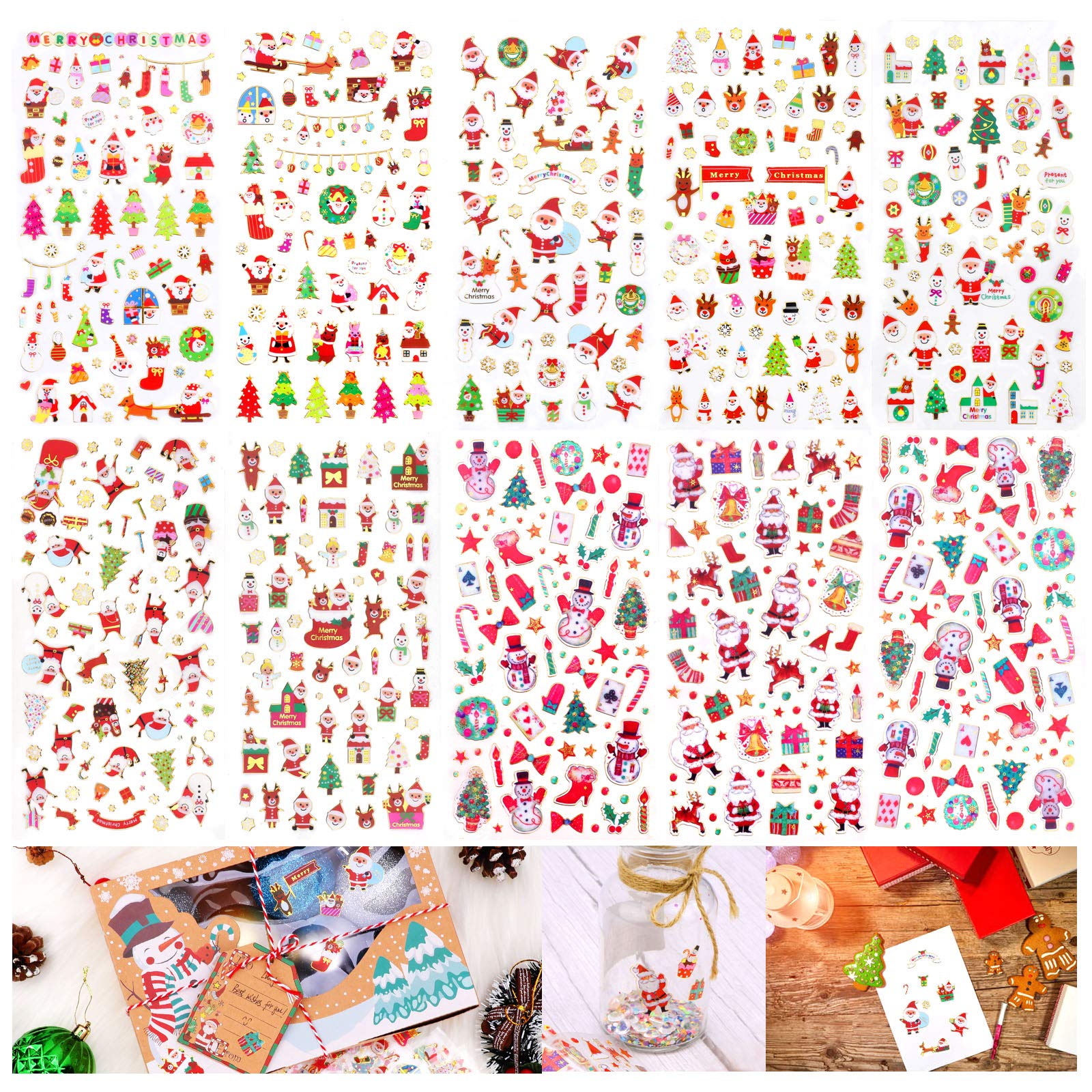 howaf-weihnachten-aufkleber-3d-glitzer-sticker-670-st-ck image 1