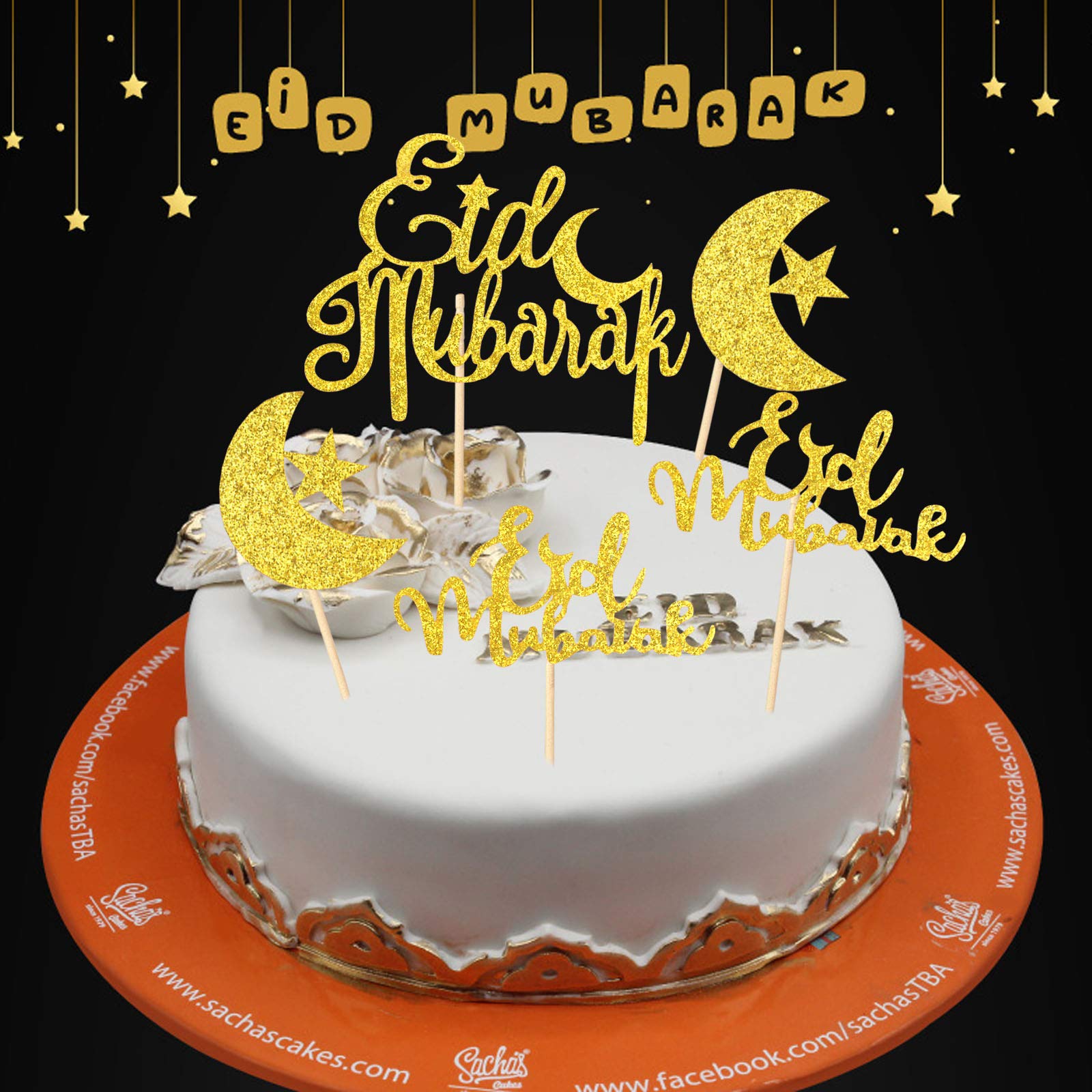howaf-eid-mubarak-tortendeko-gold-glitzer-21-st-ck-set image 5