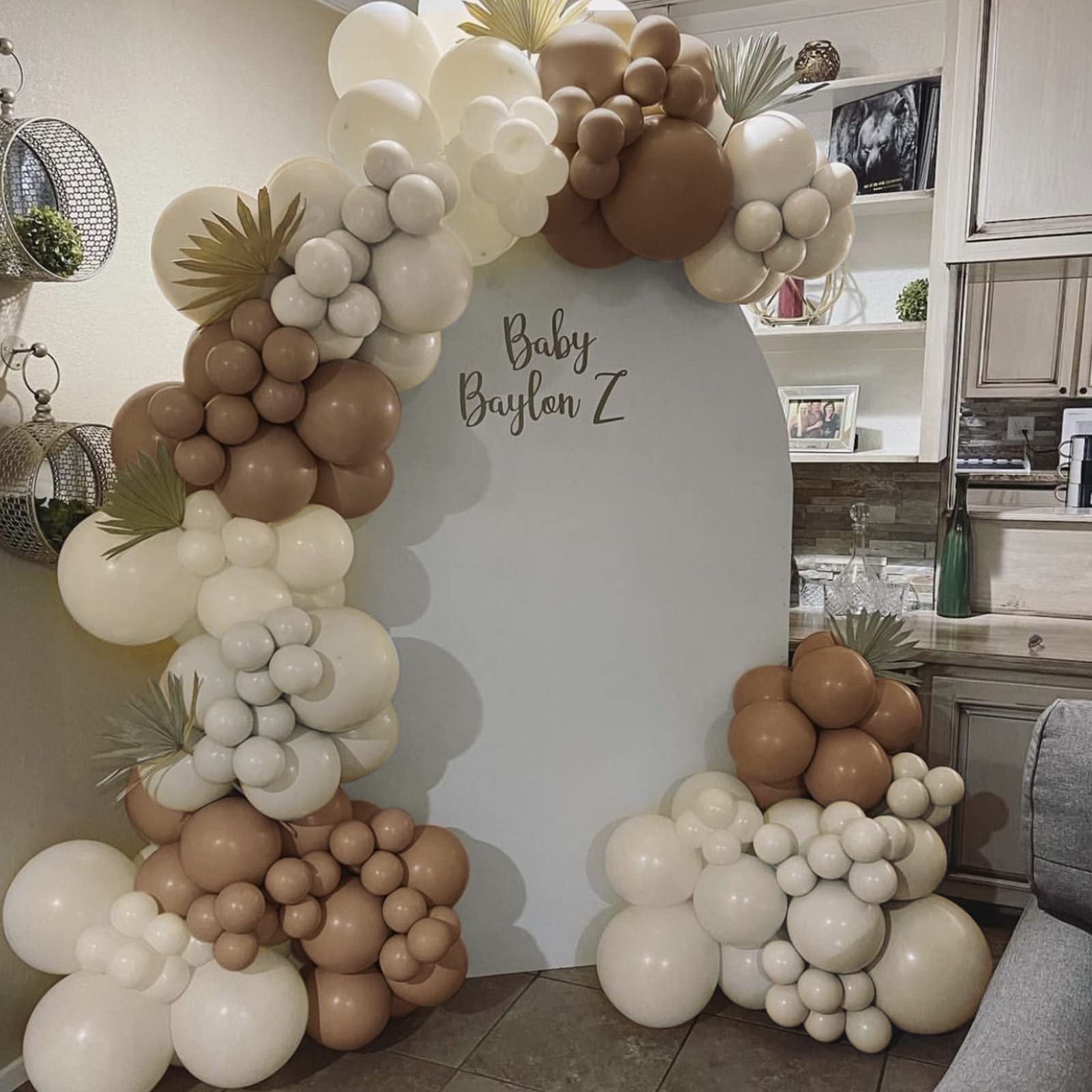 qifu-ballon-girlande-beige-braun-182tlg-nude-f-r-babyparty image 6