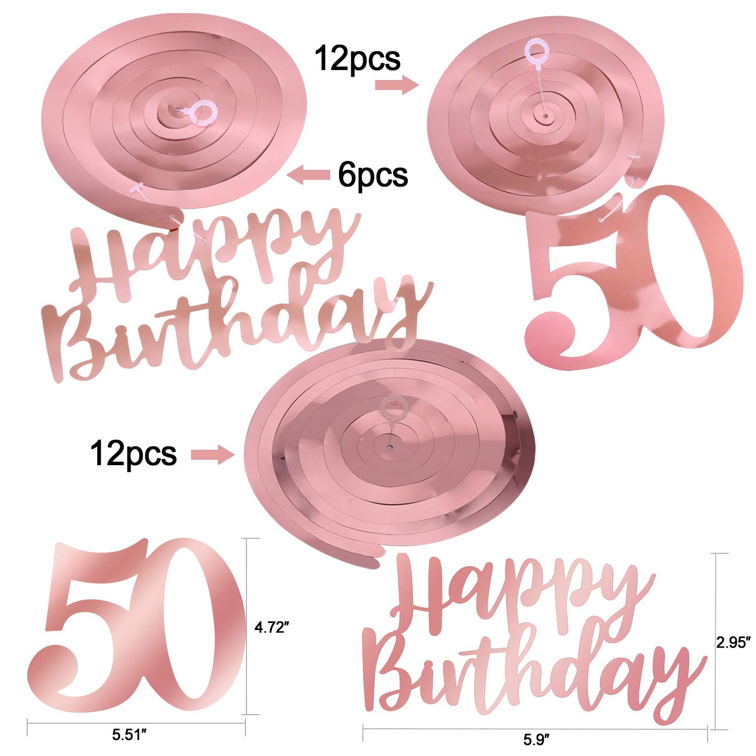 howaf-50-geburtstag-deko-ros-gold-h-ngewirbel-konfetti-50tlg image 2