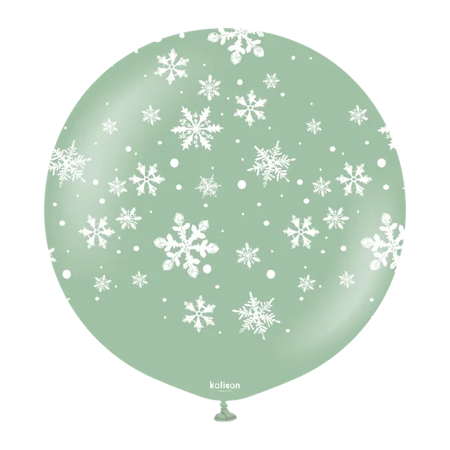 kalisan-new-year-snowflake-luftballon-24-zoll-winter-green-1-stk image 1
