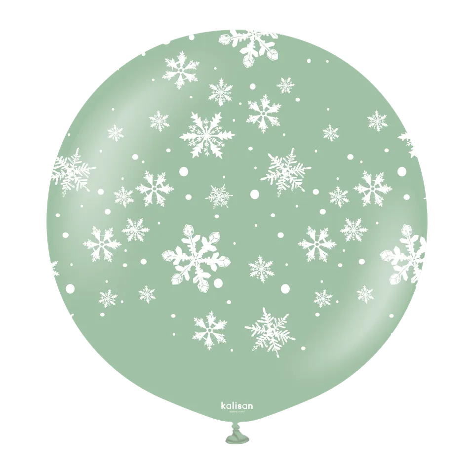 kalisan-new-year-snowflake-luftballon-24-zoll-winter-green-1-stk image 1