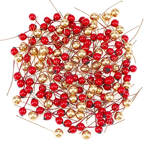 howaf-holly-beeren-rot-gold-150-st-ck-weihnachtsdeko image 8