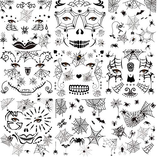 howaf-halloween-tempor-re-tattoos-spinnen-netz-10-blatt image 8