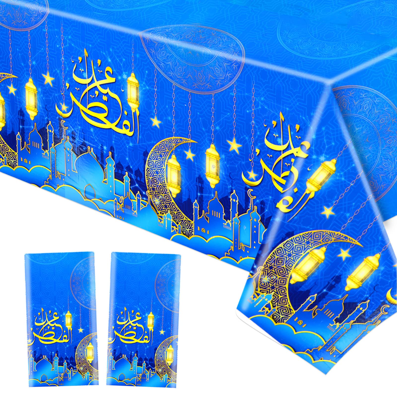 howaf-ramadan-tischdecke-eid-mubarak-2-st-ck-blau-274x137cm image 1