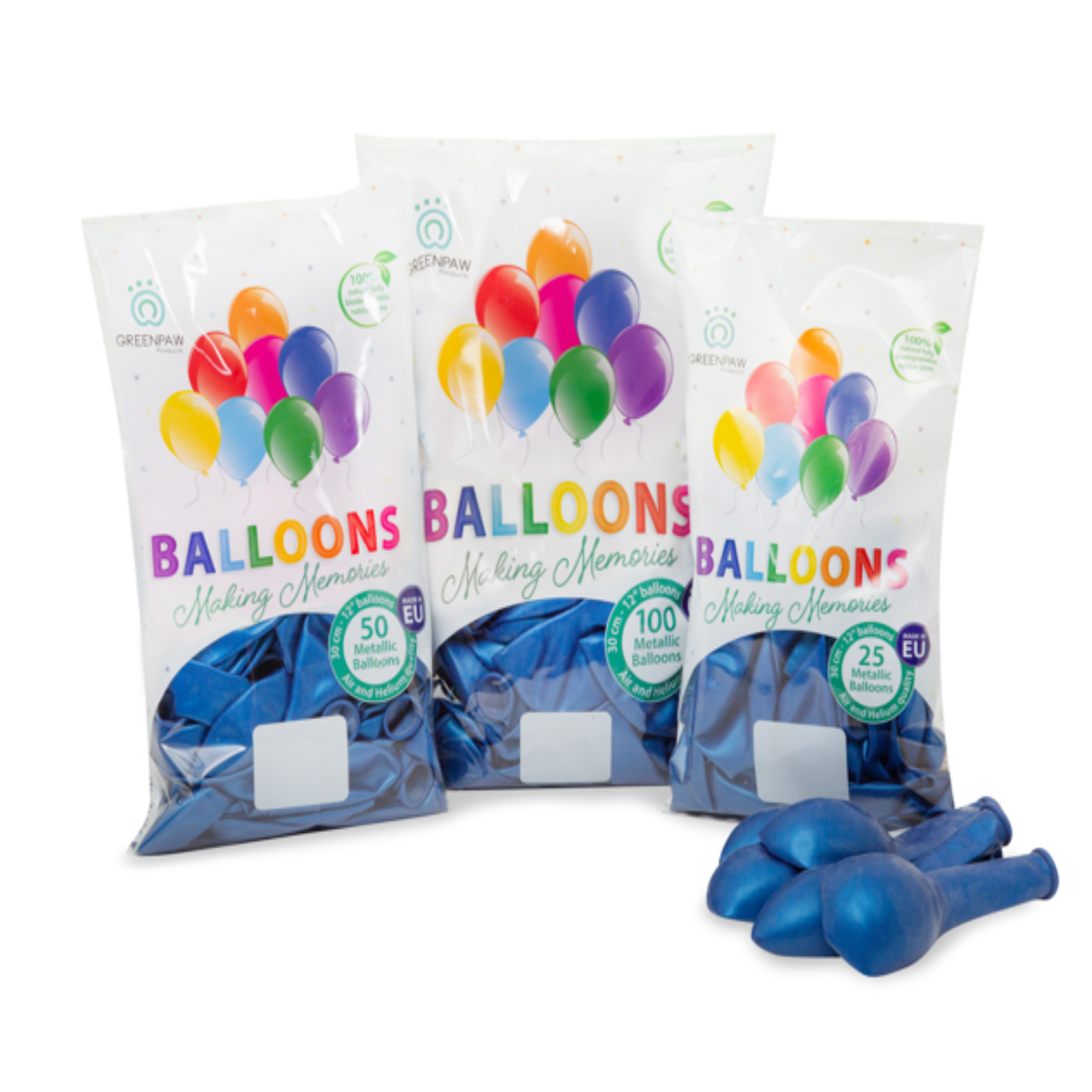 green-paw-metallic-balloons-luftballons-blau-25-st-ck-helium image 6
