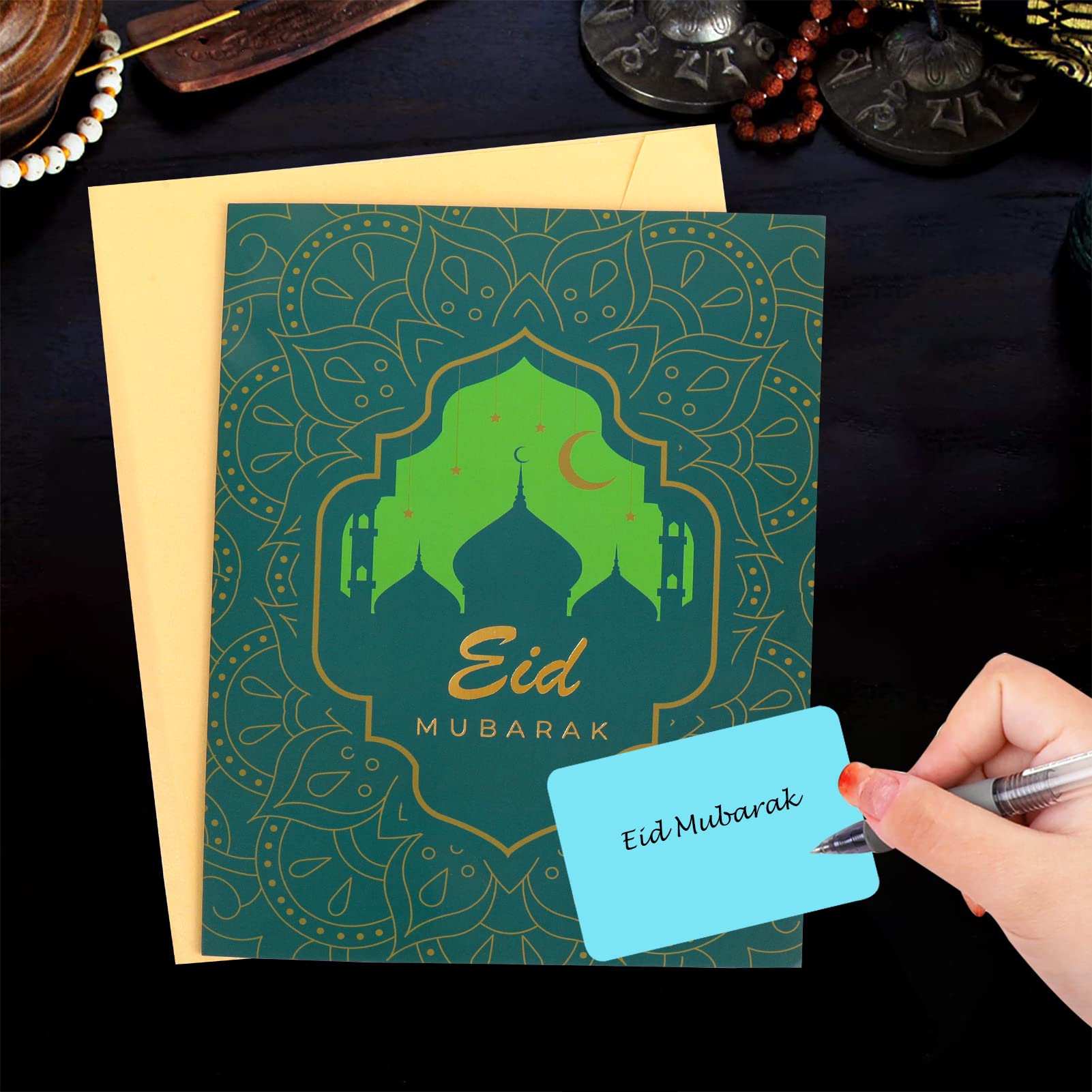 howaf-eid-mubarak-3d-pop-up-karte-gru-karte-mit-umschlag-mond-moschee image 7