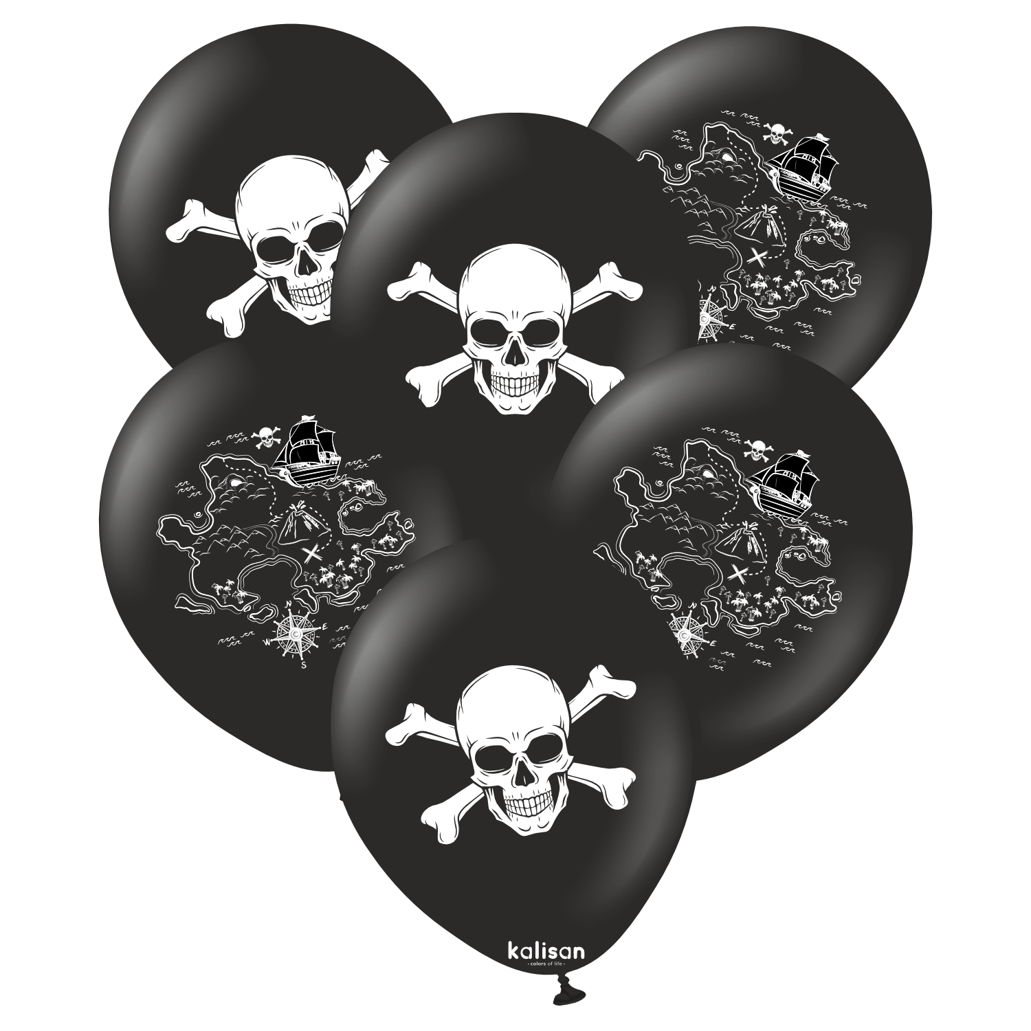 kalisan-party-theme-pirate-luftballons-12-zoll-25-st-ck-schwarz image 1