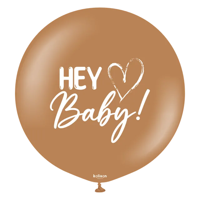 kalisan-gender-reveal-hey-baby-luftballon-36-zoll-1-st-ck-braun image 1