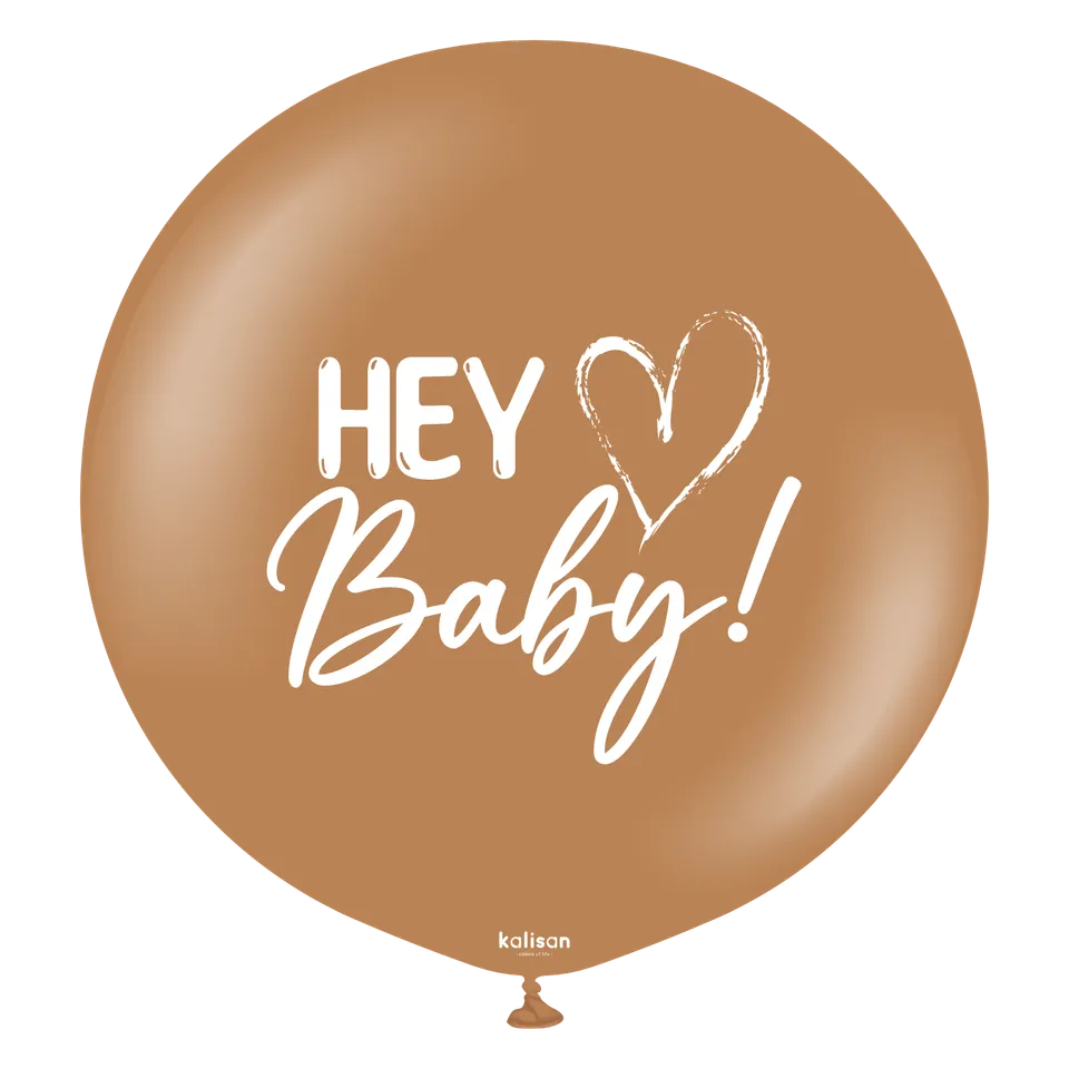 kalisan-gender-reveal-hey-baby-luftballon-36-zoll-1-st-ck-braun image 1