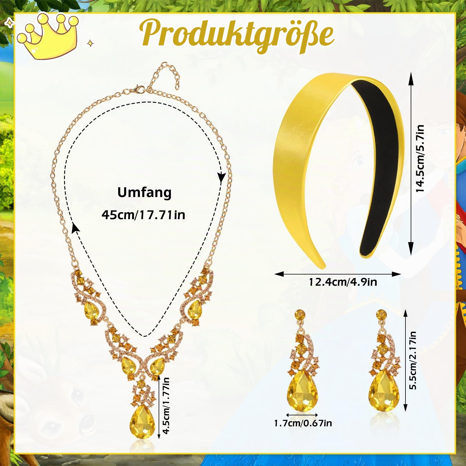 howaf-belle-kost-m-damen-set-krone-handschuhe-schmuck-rose image 2