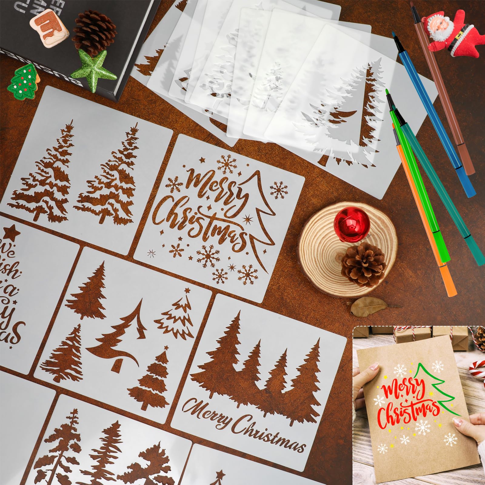 howaf-tannenbaum-schablonen-16er-15cm-wiederverwendbar-diy image 6