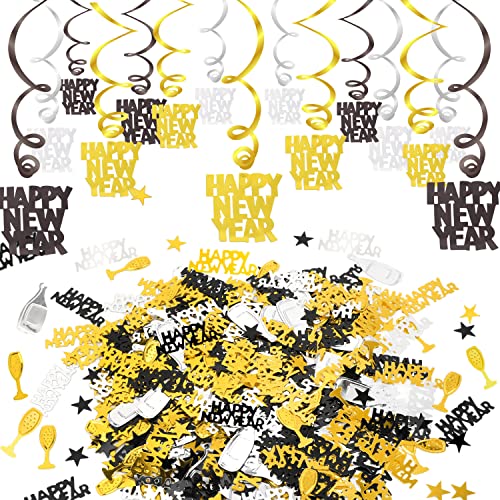 howaf-silvester-deko-2027-deckenh-nger-spiralen-15tlg-schwarz-gold image 8