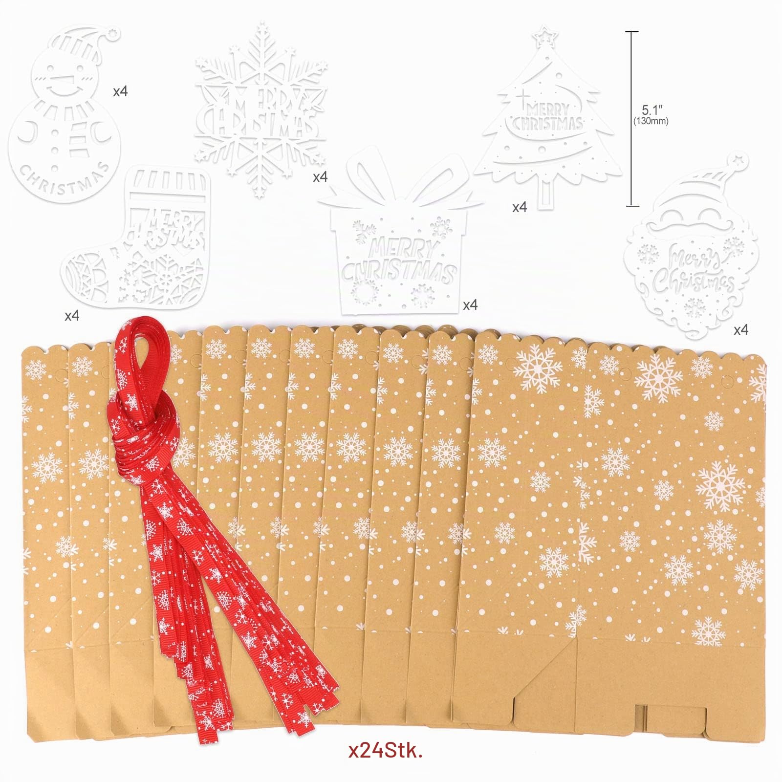 howaf-geschenkt-ten-weihnachten-kraftpapier-24-st-ck image 2