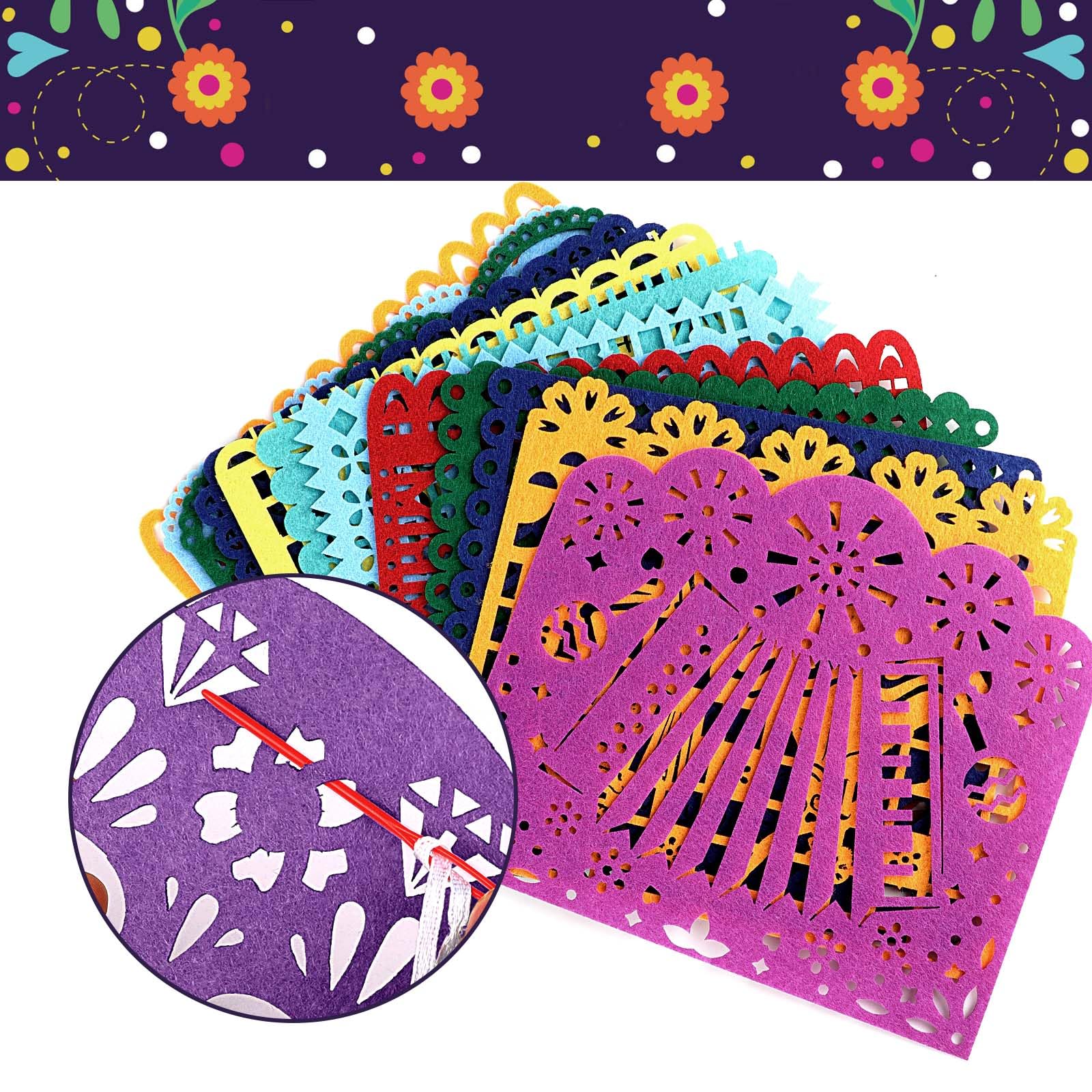 howaf-dia-de-los-muertos-girlande-filz-27tlg-banner-mehrfarbig image 3