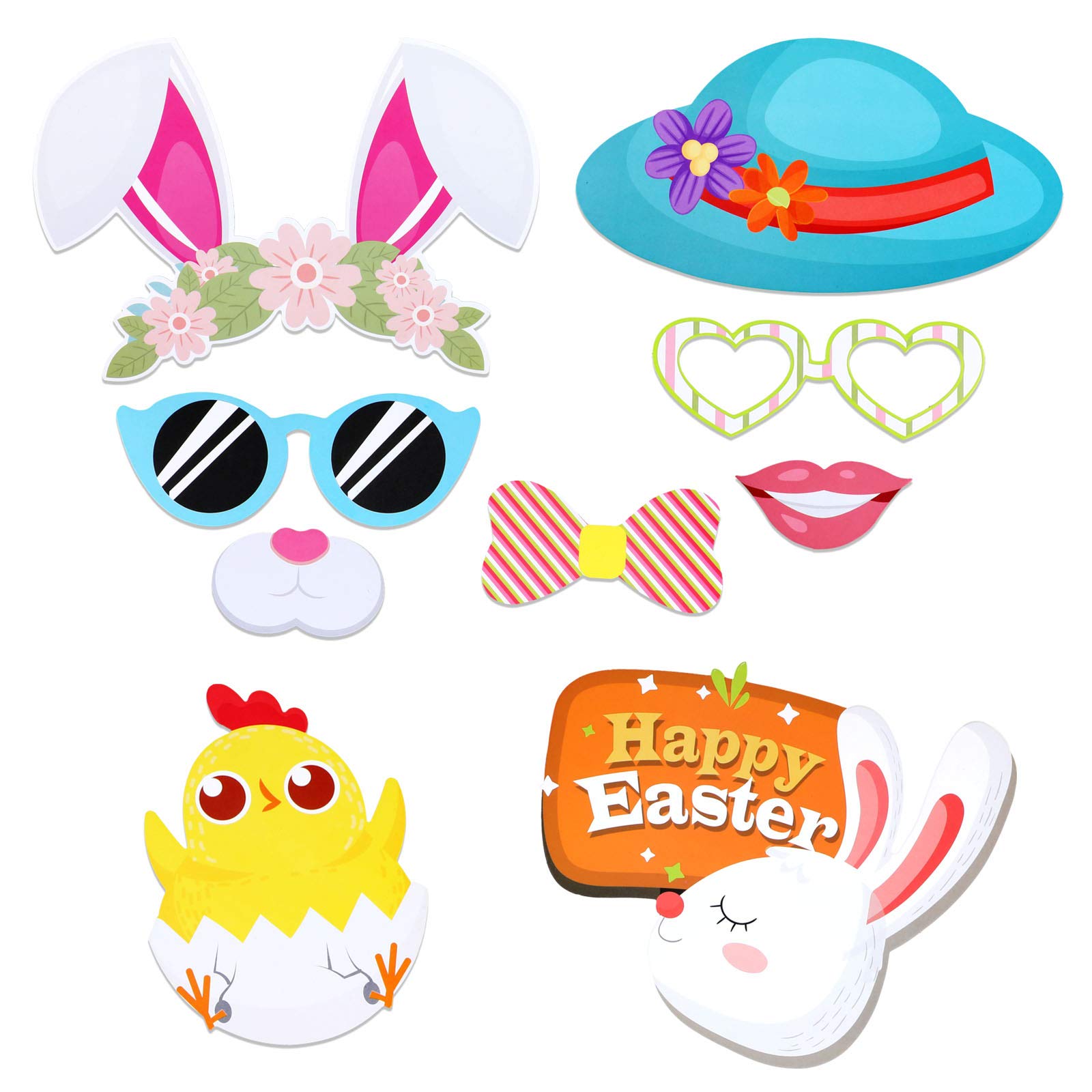 howaf-ostern-photo-booth-props-fotorequisiten-28-teilig-bunt image 4