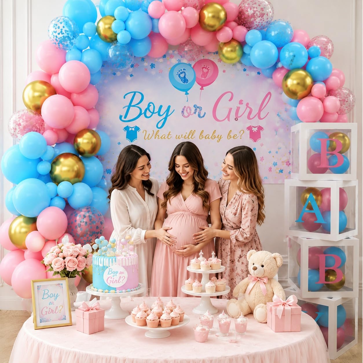 qifu-gender-reveal-luftballons-blau-rosa-141-tlg-mit-boxen image 6