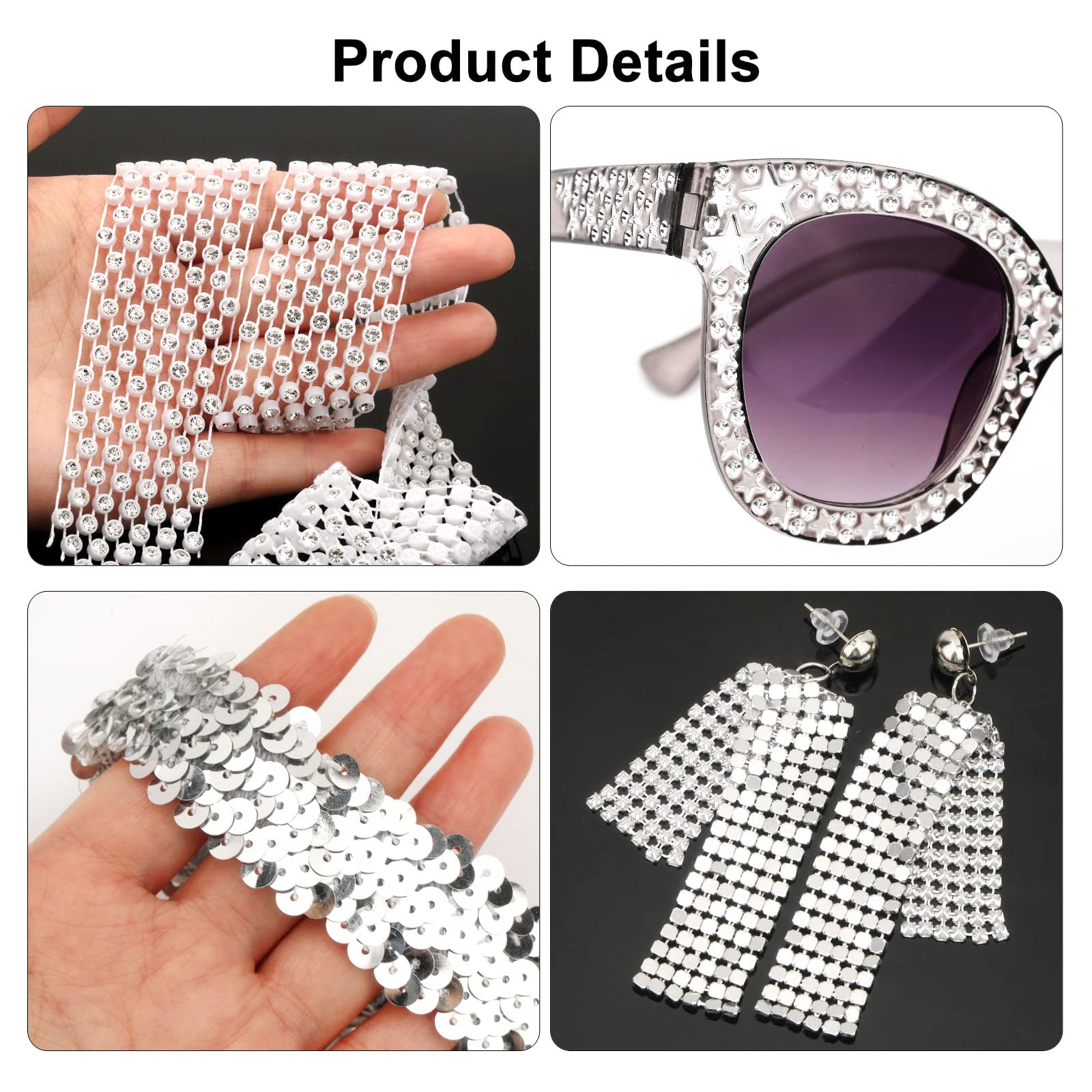 howaf-disco-1-70er-kost-m-set-brille-damen-disco-glitzer image 2