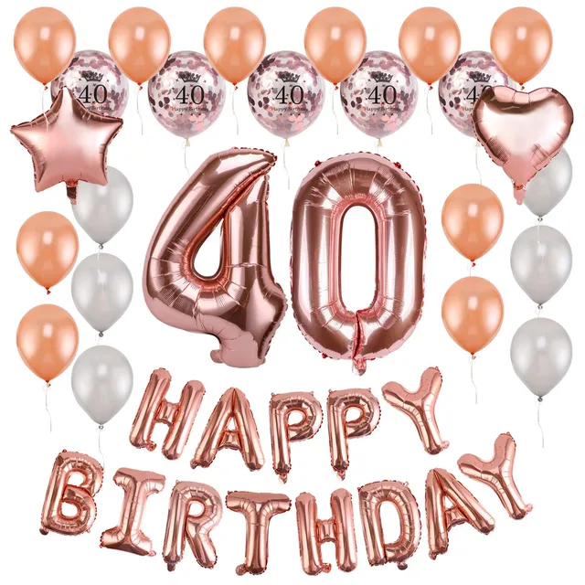 howaf-balloons-geburtstagsdeko-40-frau-ros-gold-set image 1