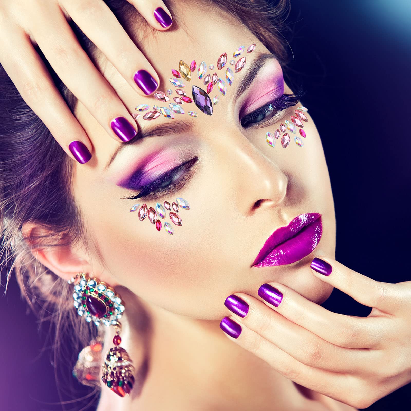 howaf-gesicht-edelsteine-8-st-ck-nachtleuchtend-strass-tattoo image 6
