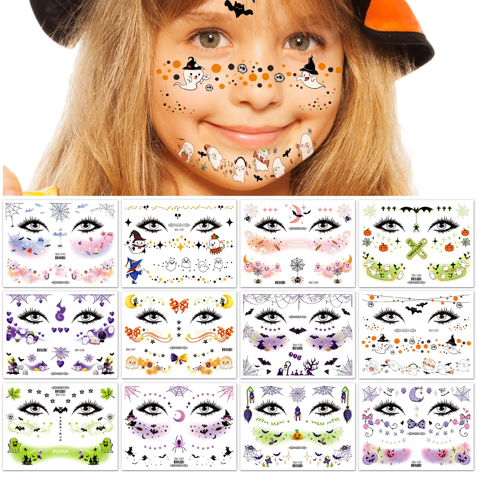 howaf-halloween-tattoos-gesicht-kinder-b-12-blatt-wasserdicht image 5