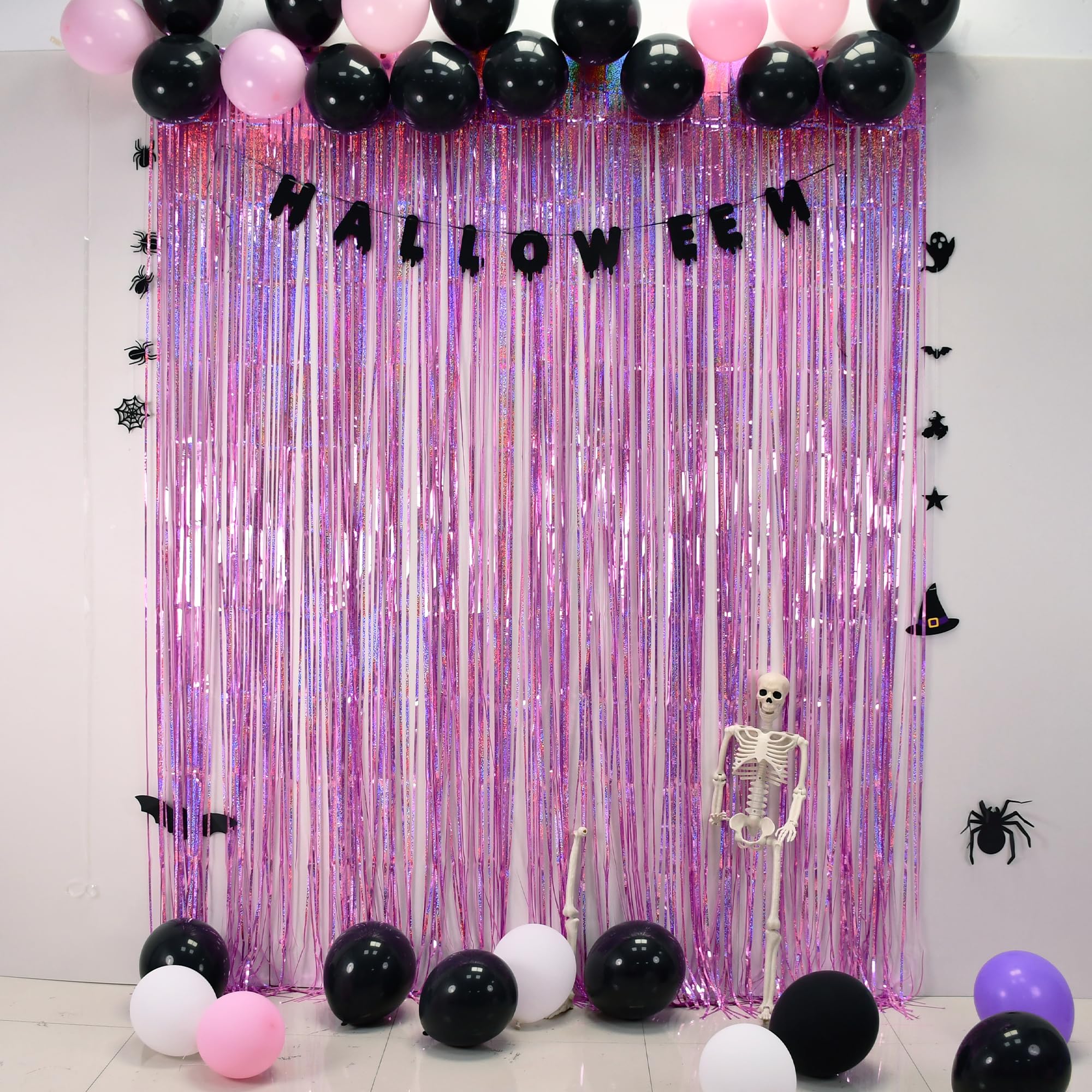 braveshine-lametta-vorhang-rosa-2-st-ck-1x2-5m-party image 2