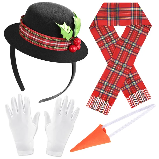 howaf-schneemann-kost-mset-haarreif-schal-nase-handschuhe-weihnachten image 1