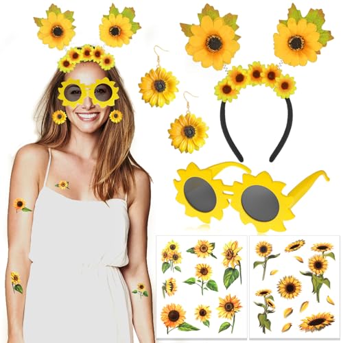 howaf-temporary-tattoos-sonnenblumen-kost-m-set-damen image 8