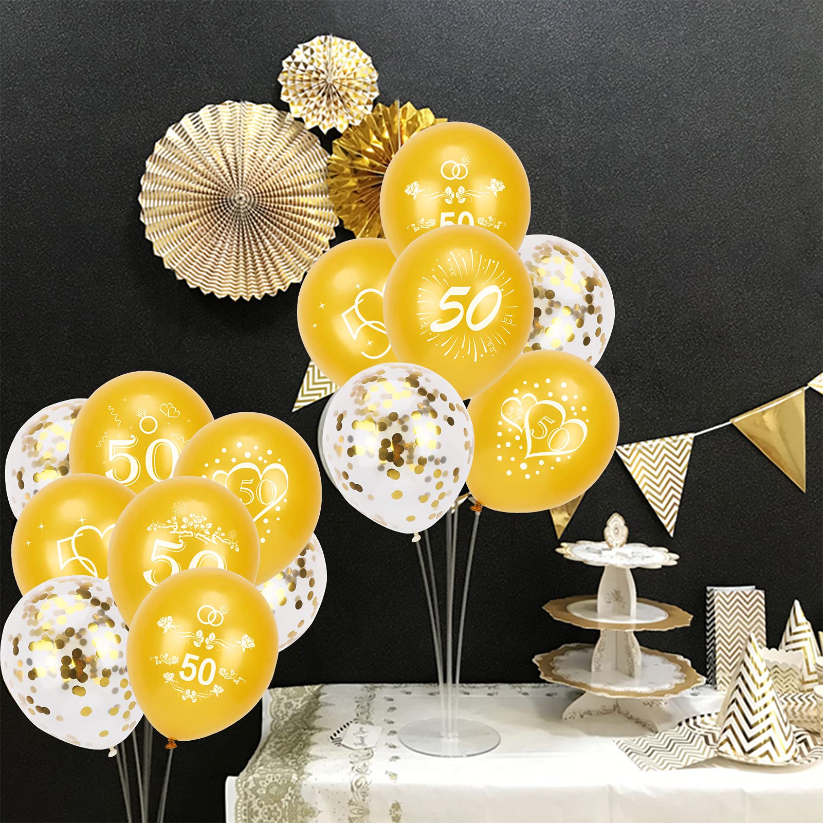 howaf-balloons-goldene-hochzeit-50-luftballons-35-st-ck-gold image 4