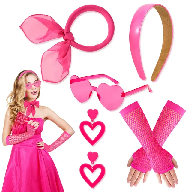 howaf-80er-90er-kost-m-accessoires-set-pink-5-teilig-herzbrille image 1