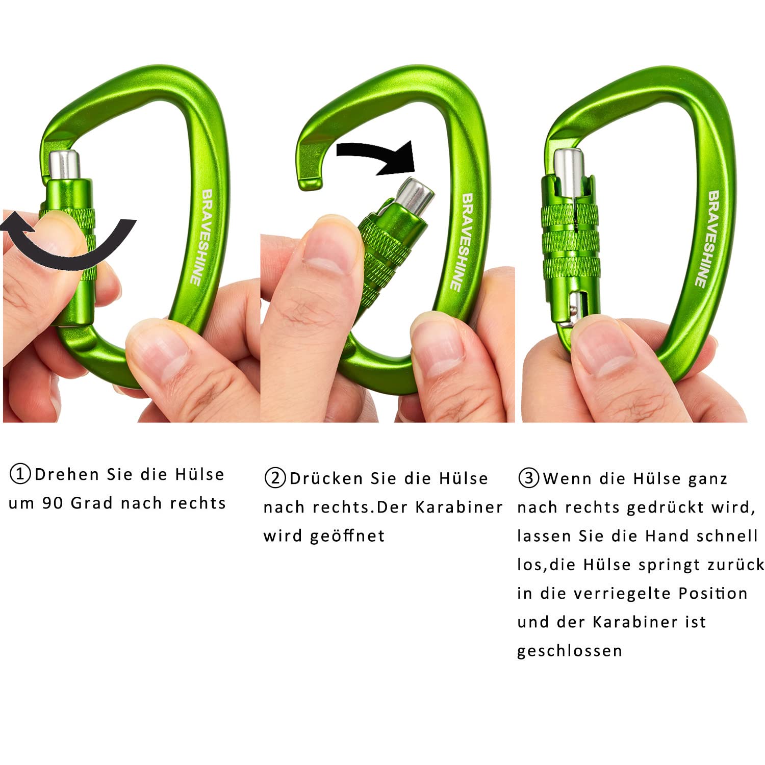 braveshine-carabiner-keychain-karabiner-80mm-12kn-gr-n image 7