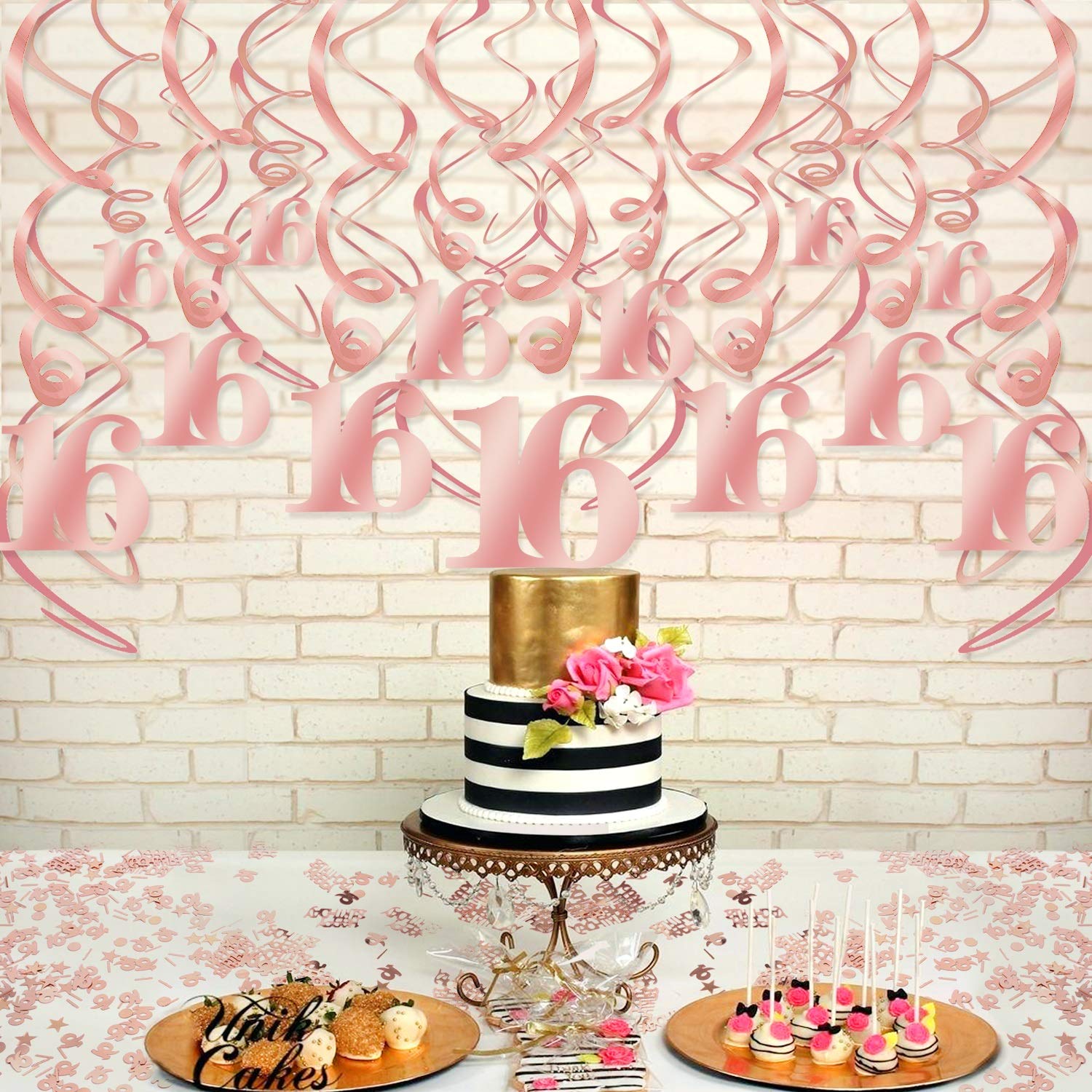 howaf-16-geburtstag-deko-m-dchen-rose-gold-h-ngedeko-set image 5