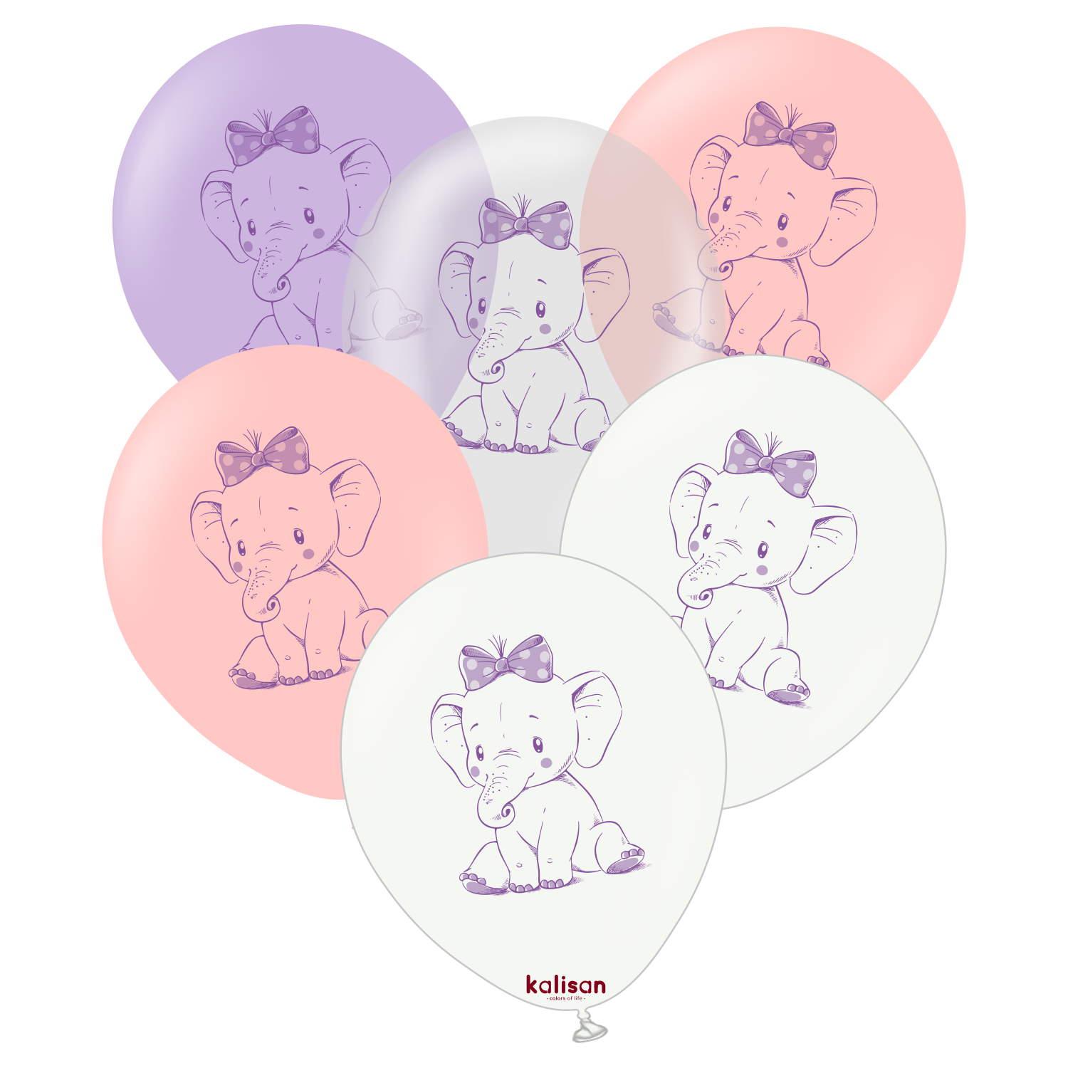 kalisan-animals-baby-elephant-luftballons-25-st-ck-30-cm image 1