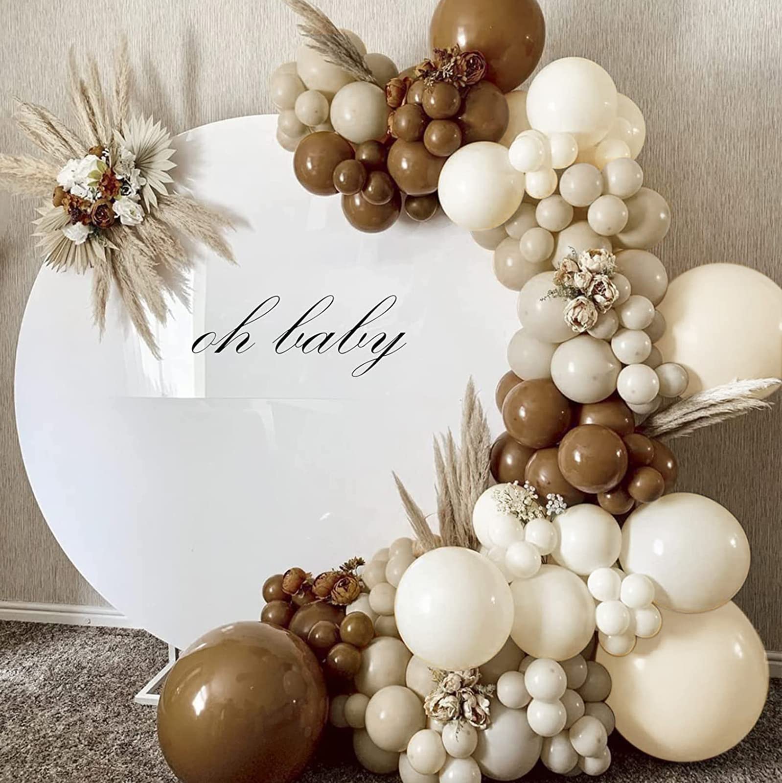 qifu-ballon-girlande-beige-braun-182tlg-nude-f-r-babyparty image 4
