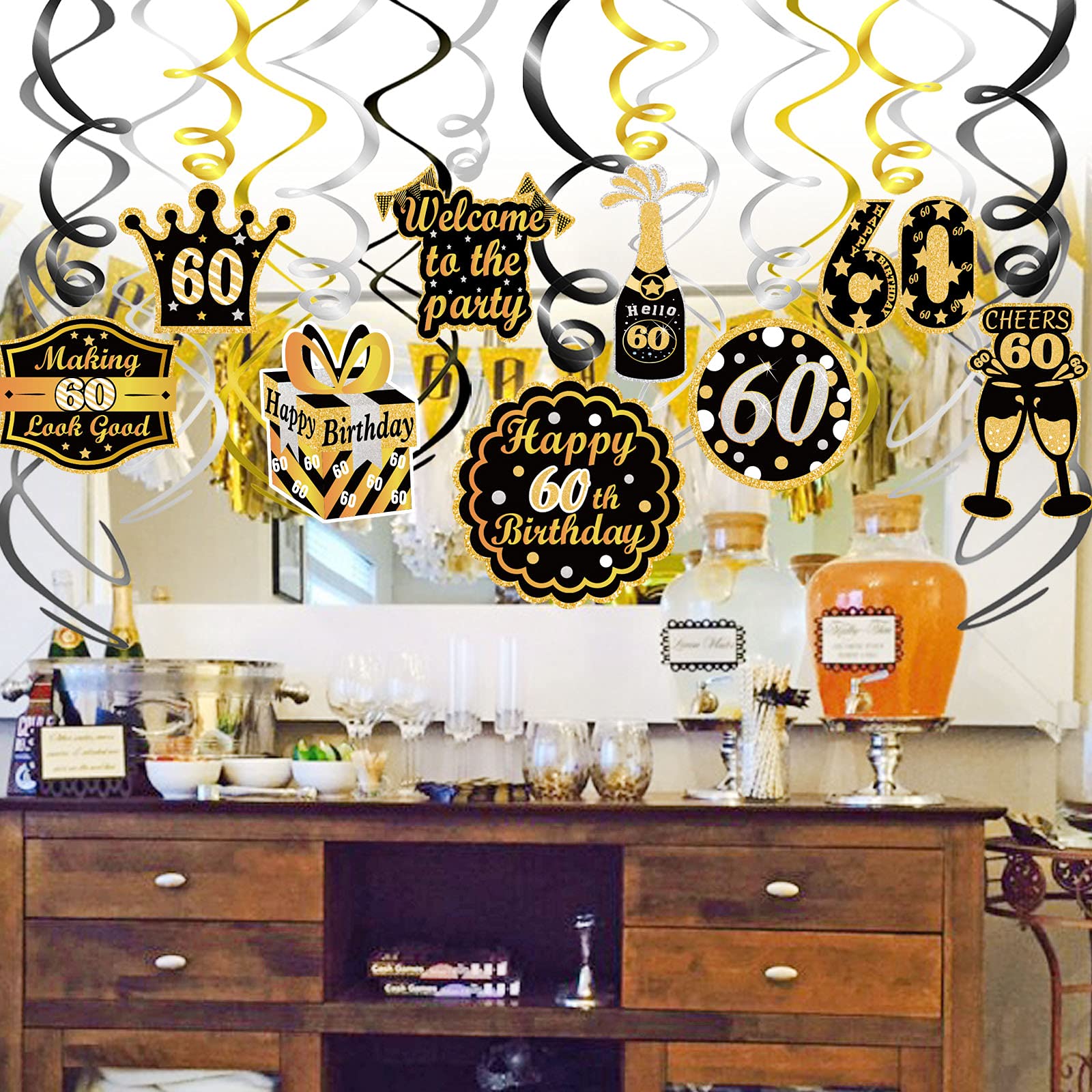 howaf-60-geburtstag-h-ngedeko-deckenh-nger-30-st-ck-schwarz-gold image 7