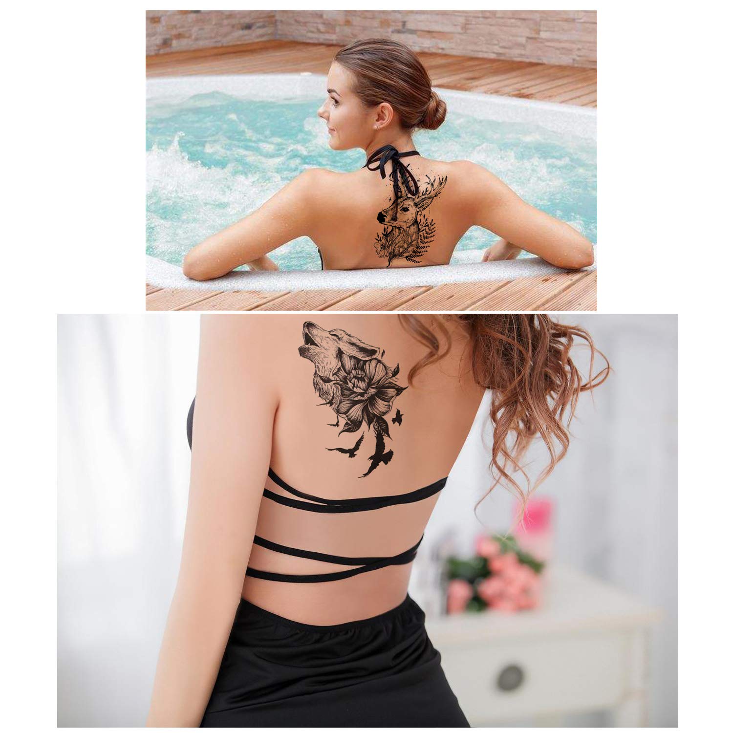 howaf-tempor-re-tattoos-schwarz-gro-10-blatt-l-we-tiger-wasserfest image 6