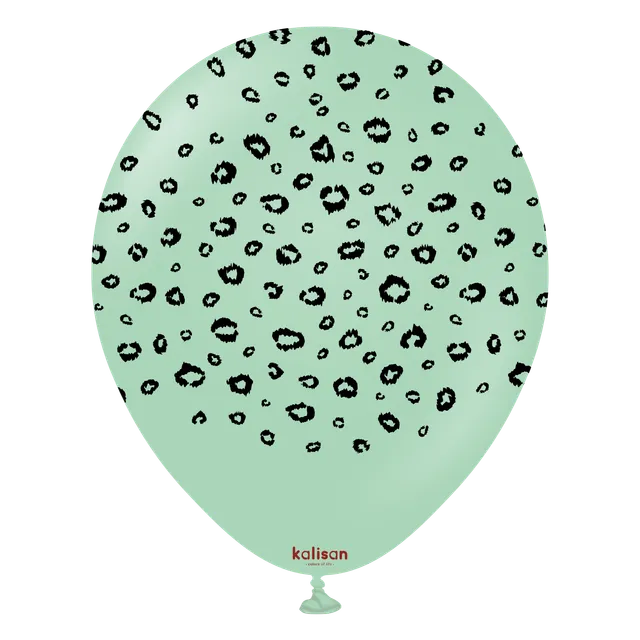 kalisan-safari-theme-leopard-macaron-green-luftballons-25-st-ck image 1
