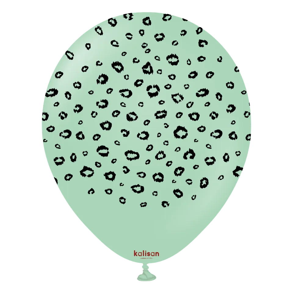 kalisan-safari-theme-leopard-macaron-green-luftballons-25-st-ck image 1