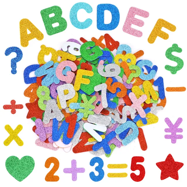 howaf-moosgummi-buchstaben-selbstklebend-glitzer-138-sticker image 1