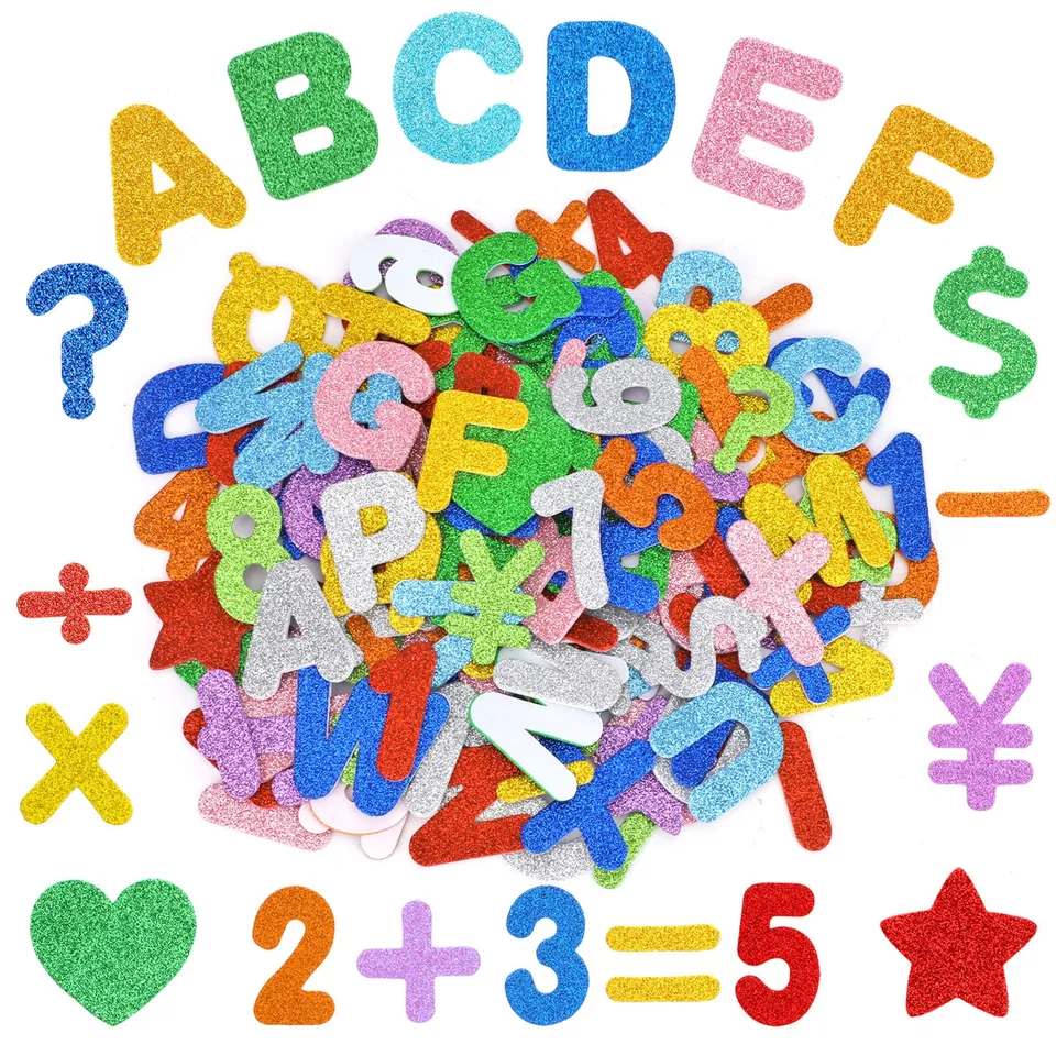howaf-moosgummi-buchstaben-selbstklebend-glitzer-138-sticker image 1