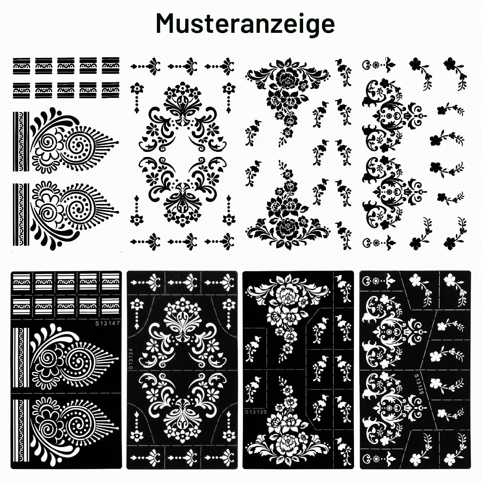 howaf-henna-schablonen-tattoo-stencil-set-a-9-blatt image 3